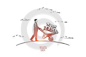 Wealth concept. Hand drawn isolated vector.