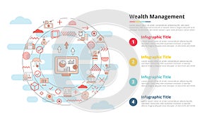 wealth management concept for infographic template banner with four point list information