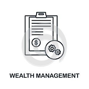 Wealth Management icon. Line element from banking operations collection. Linear Wealth Management icon sign for web