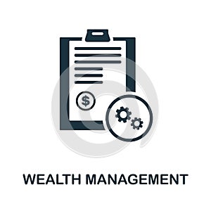 Wealth Management icon. Monochrome sign from banking operations collection. Creative Wealth Management icon illustration