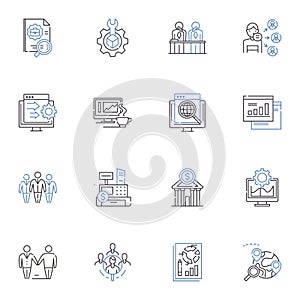 Wealth planning line icons collection. Legacy, Investment, Estate, Retirement, Wealth, Finance, Trusts vector and linear