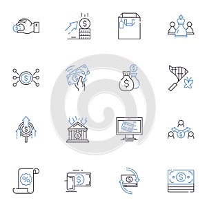 Wealth Planning Office line icons collection. Prosperity, Investing, Retirement, Estate, Legacy, Finance, Asset vector