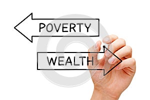 Wealth Or Poverty Arrows Concept