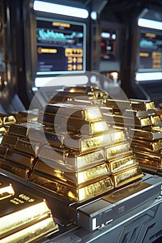 Wealth on the Rise Gold Bar Stacks Reflect Future Prosperity Investment