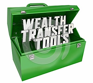 Wealth Transfer Tools Personal Finance Toolbox Words 3d Illustration