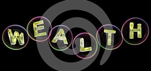 The wealth word in bubble