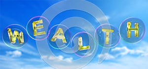 The wealth word in bubble