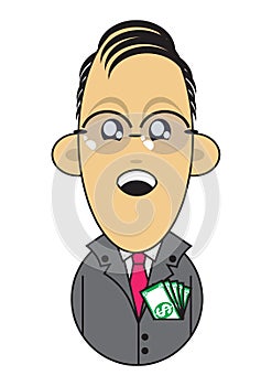 Wealthy businessman illustration