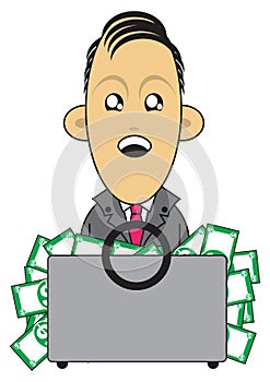 Wealthy businessman illustration