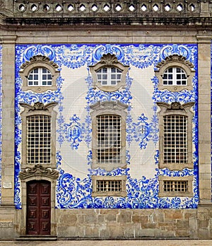 Wealthy house facade in Porto, Portugal.