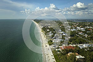 Wealthy waterfront residential area. Rich neighborhood with expensive vacation homes in Boca Grande, small town on