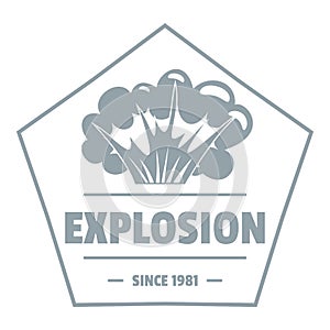 Weapon explosion logo, simple gray style