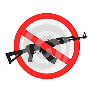 Weapon forbidden sign icon