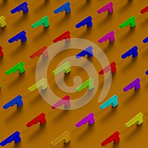 Weapon framework low-poly illustration pattern