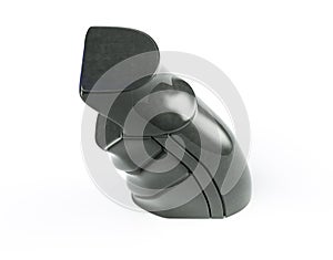 Weapon handle 3d render on a white background, tactical handle for a firearm