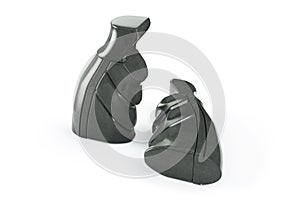 Weapon handle 3d render on a white background, tactical handle for a firearm