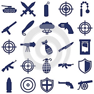Weapon Isolated Vector icon set every single icon can easily modify or edit