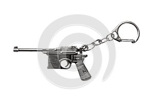 Weapon keychain isolated on white