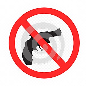 Weapon prohibition sign white background