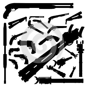 Weapon silhouette set