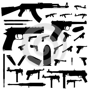 Weapon silhouette set