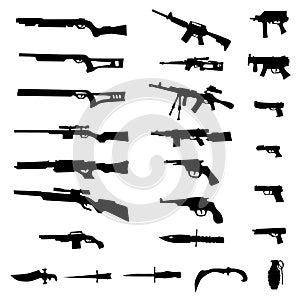Weapon silhouette set