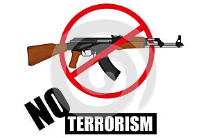 Weapon. Stop terrorism. Terrorism concept.