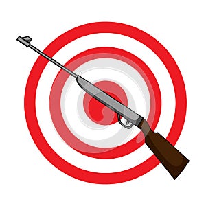 Weapon and target. Shooting gallery in an amusement park.Amusement park single icon in cartoon style vector symbol stock
