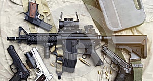 Weapons and military equipment for army, Assault rifle gun M4A1 photo