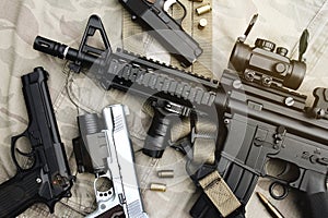 Weapons and military equipment for army, Assault rifle gun M4A1 photo