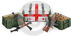 Zbrane vojenský dodávky v gruzínsko,.  trojrozmerný obraz vytvorený pomocou počítačového modelu 
