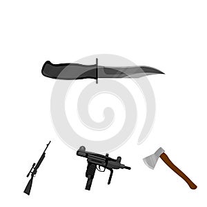 Weapons set collection icons in cartoon style vector symbol stock