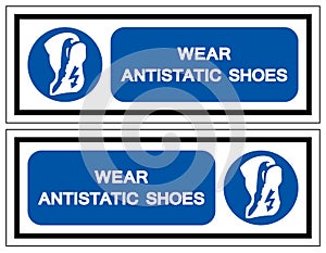Wear Antistatic Shoes Symbol Sign, Vector Illustration, Isolate On White Background Label. EPS10