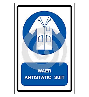 Wear Antistatic Suit Symbol Sign, Vector Illustration, Isolate On White Background Label .EPS10