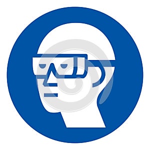 Wear Chemical Goggles Symbol Sign ,Vector Illustration, Isolate On White Background Label. EPS10