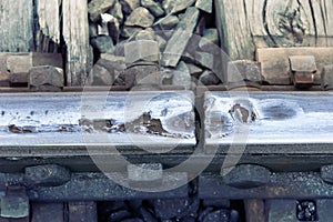Wear and corrosion of steel rails at junction