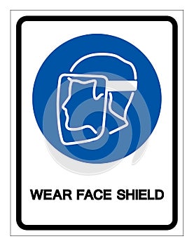 Wear Face Shield Symbol Sign, Vector Illustration, Isolate On White Background Label .EPS10