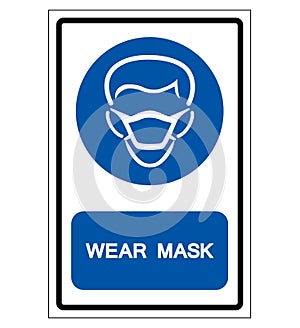 Wear Mask Symbol Sign,Vector Illustration, Isolated On White Background Label. EPS10