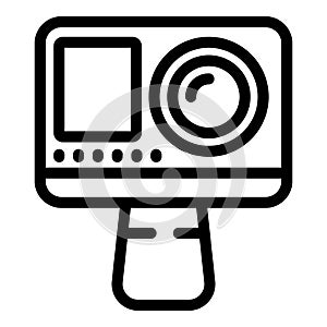 Wearable camera icon outline vector. Adventure electronic device