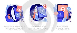 Wearable devices abstract concept vector illustrations.