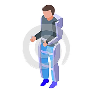 Wearable exoskeleton icon isometric vector. Body suit