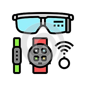 wearable tech enthusiast color icon vector illustration