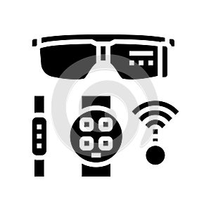 wearable tech enthusiast glyph icon vector illustration