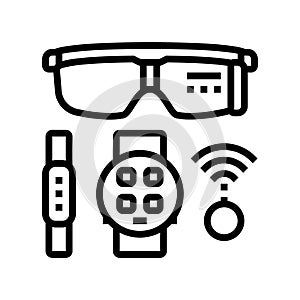 wearable tech enthusiast line icon vector illustration