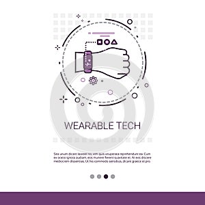 Wearable Tech Smart Watch Technology Electronic Device Web Banner With Copy Space