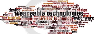 Wearable technologies word cloud