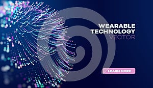 Wearable technology in abstract style. Abstract vector background. Future science vector background. Artificial