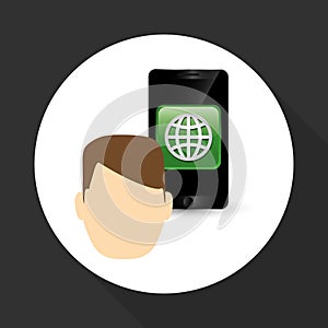 Wearable technology design. social media icon. smartphone concep, vector illustration