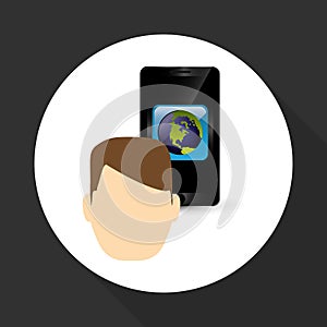 Wearable technology design. social media icon. smartphone concep, vector illustration