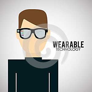 Wearable technology design. social media icon, vector illustration